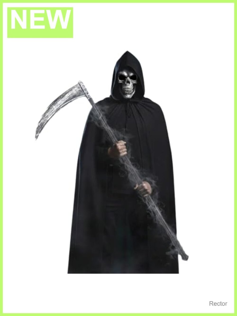 Scary Mask Costume Set Glow in the Dark Skull Cape Scythe Adult Halloween